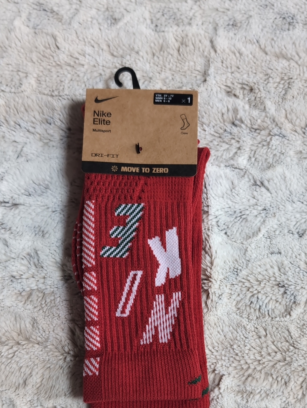 Nike Elite 2.0 University Red Xmas Holiday Basketball Socks